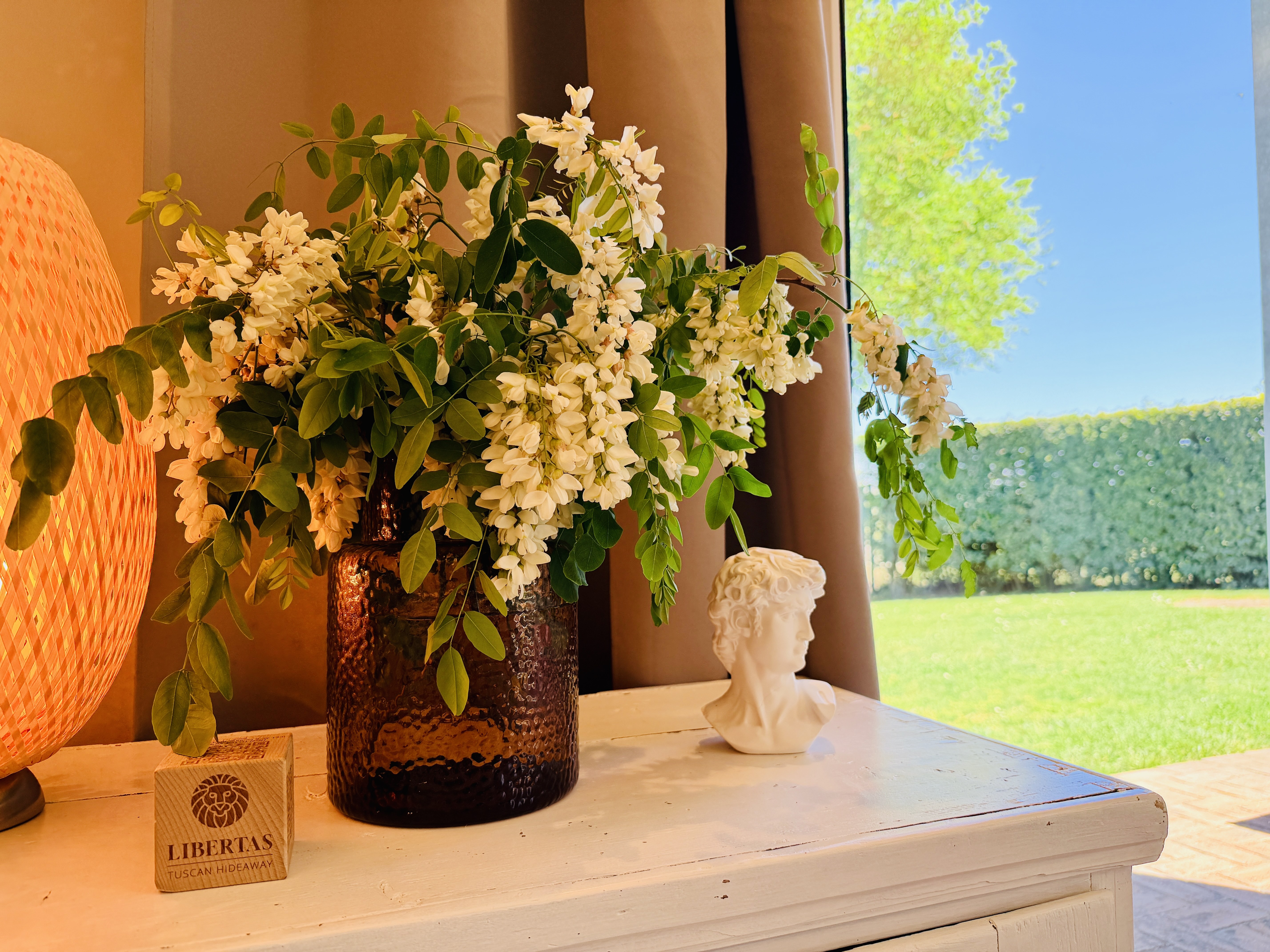 Master Bedroom 2 detail with Libertas welcome flowers